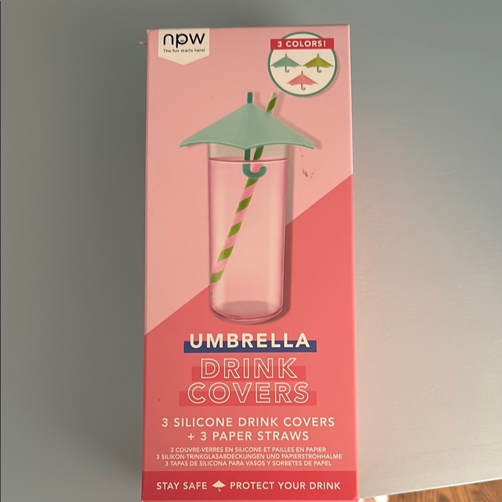 Umbrella Drink Covers - Green and Pink